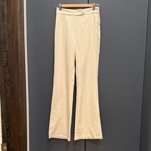 Massimo Dutti Studio Cream Textured Pants